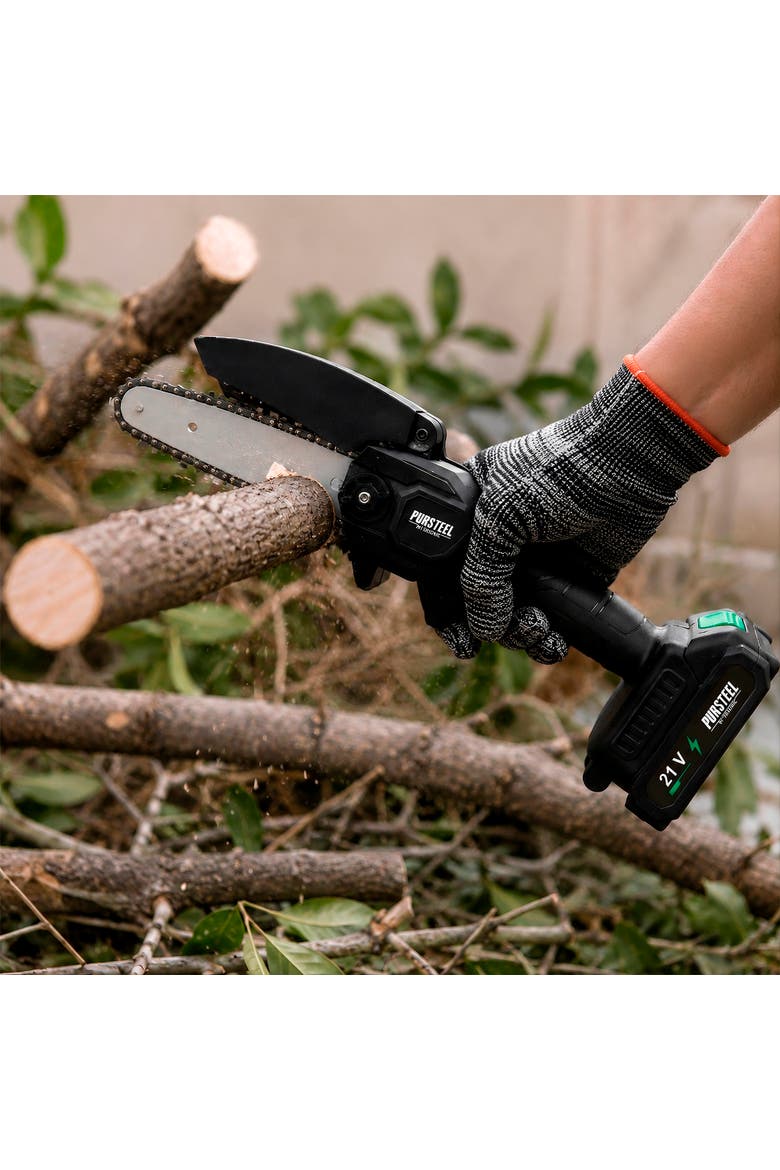 6-Inch Cordless Mini Chainsaw, Alternate, color, Black