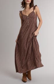 WISHLIST Floral Ruffle Strap Maxi Dress