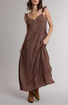 Floral Ruffle Strap Maxi Dress