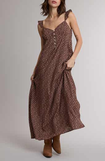 Floral Ruffle Strap Maxi Dress