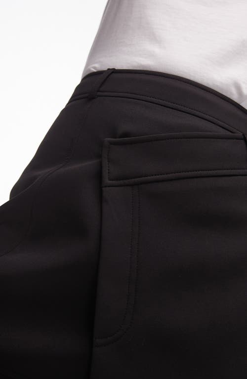 Topshop Wrap Tailored Miniskirt In Black