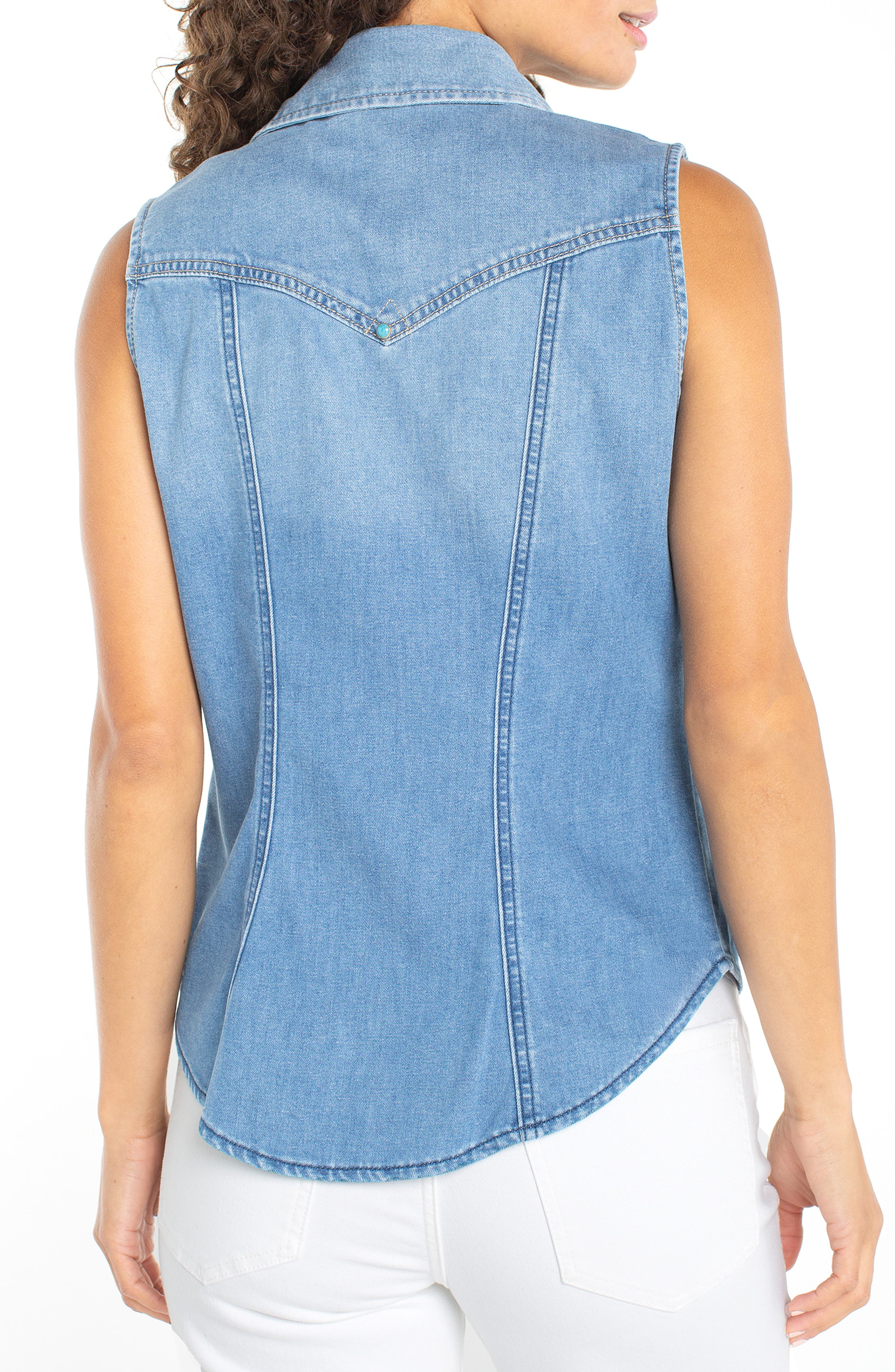 Sleeveless Denim Shirt - image 2