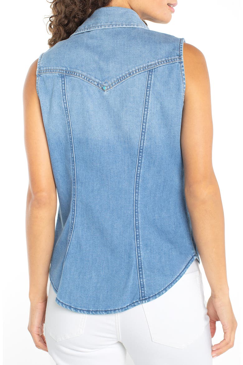 Sleeveless Denim Shirt, Alternate, color, DESERT SKY
