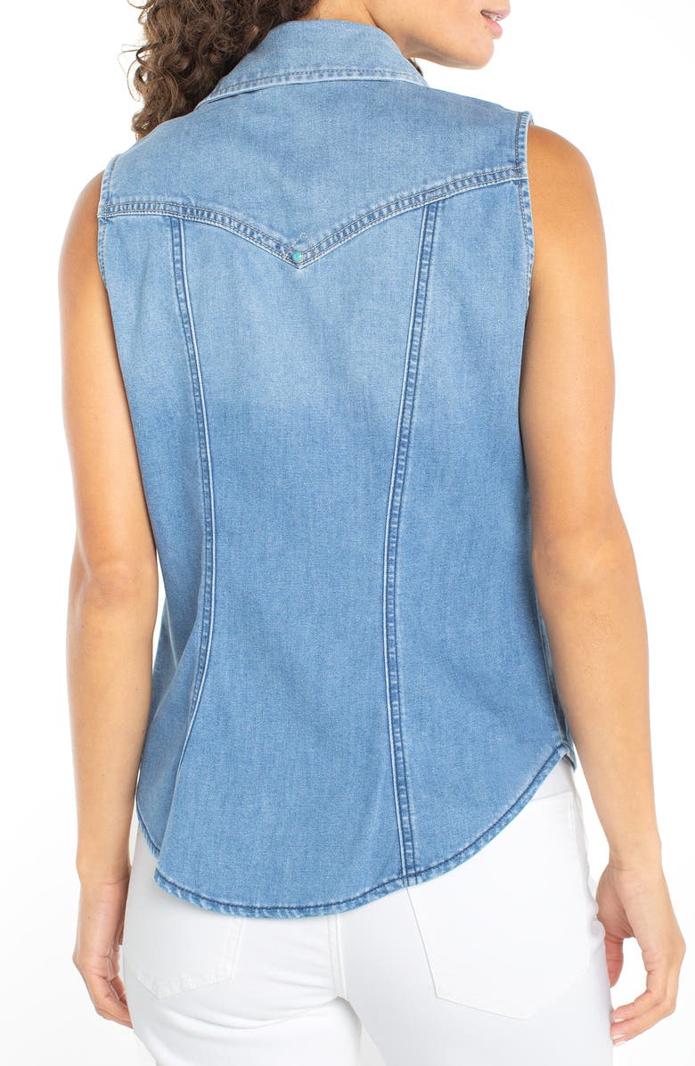 Liverpool Sleeveless Denim Shirt, Alternate, color, 