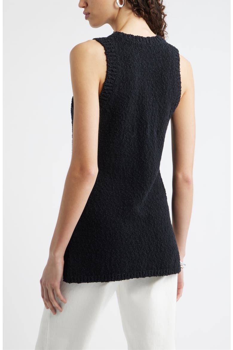 Textured Cotton Sweater Tank, Alternate, color, BLACK