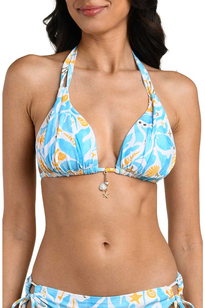 Trinket Halter Bikini Top, Main, color, SKY