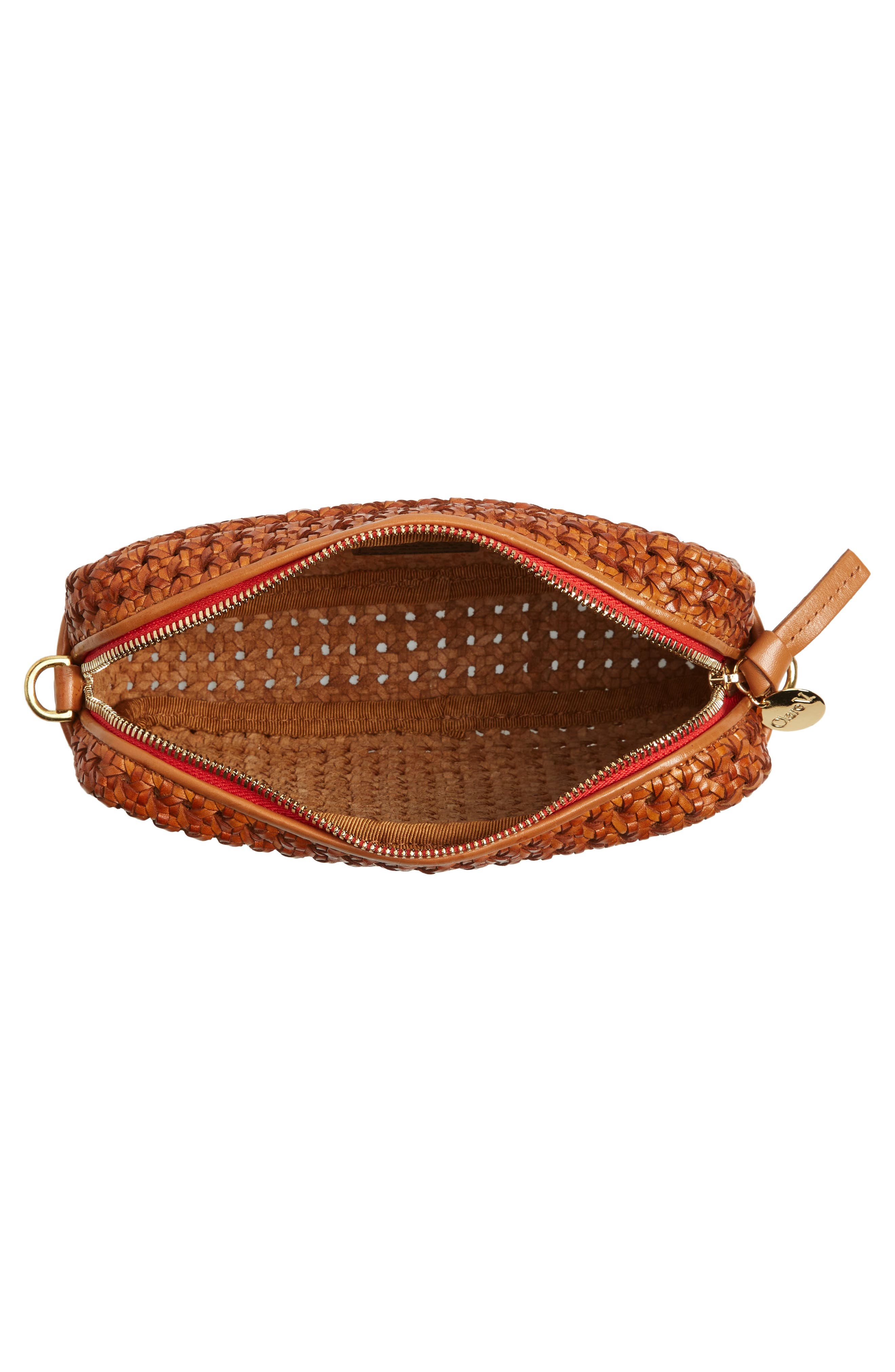 Clare V. Midi Sac Woven Leather Crossbody Bag, Alternate, color, 