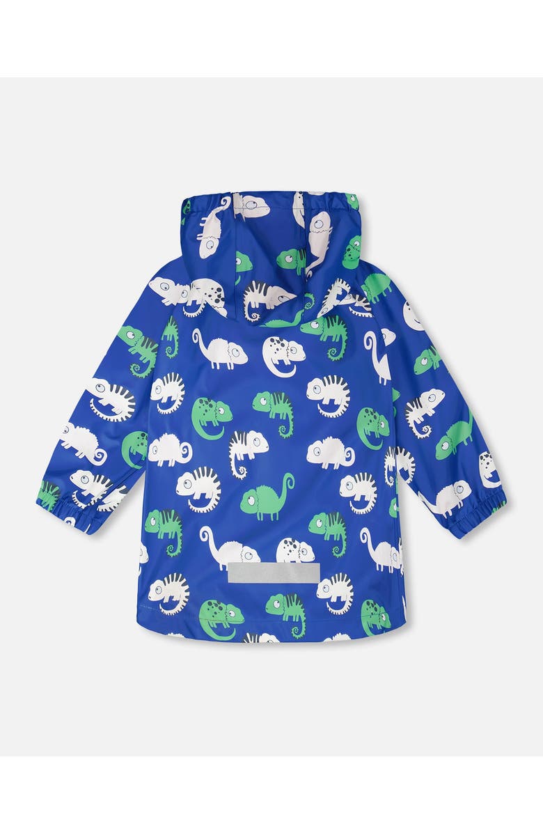 Deux par Deux Polyurethane Chameleon Rain Jacket, Alternate, color, Blue Chameleon Print