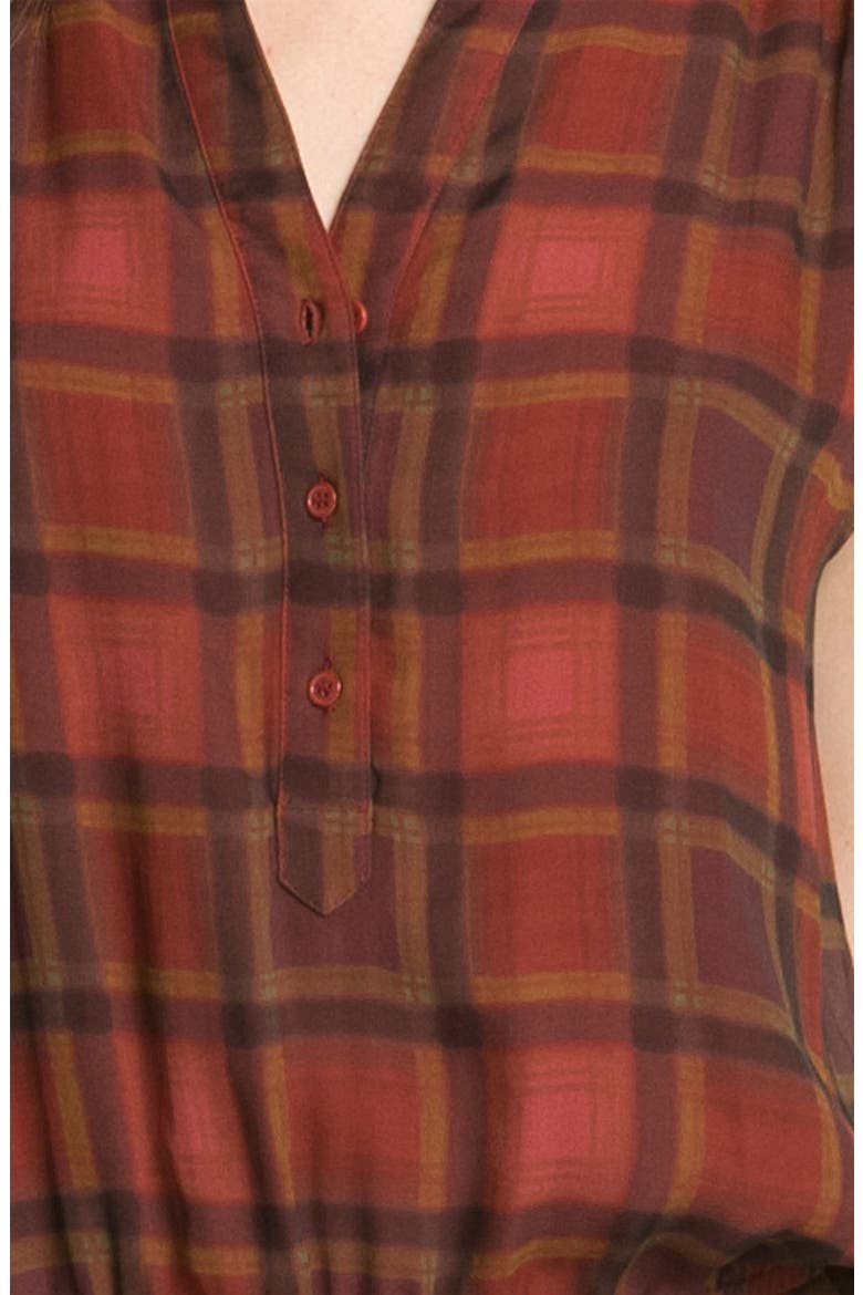Plaid Drop Waist Dress, Alternate, color, ROSEWOOD MULTI