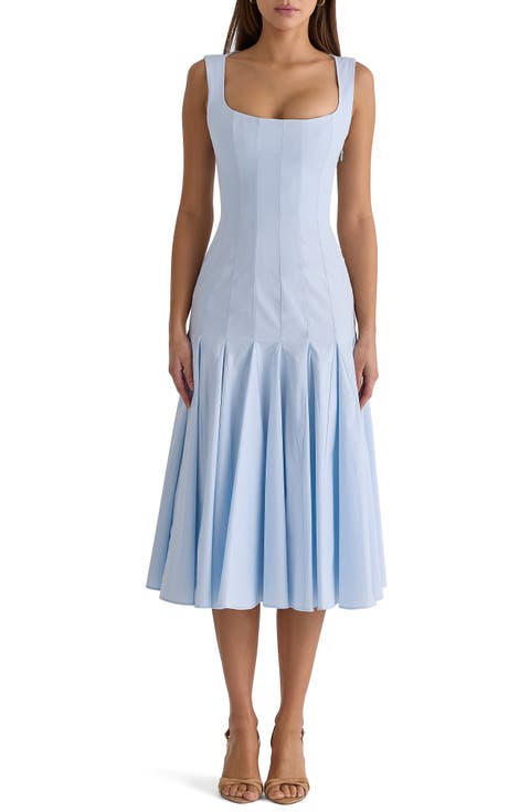 Soretta Pleated Lace-Up Fit & Flare Cocktail Dress