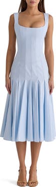 HOUSE OF CB Soretta Pleated Lace-Up Fit & Flare Cocktail Dress