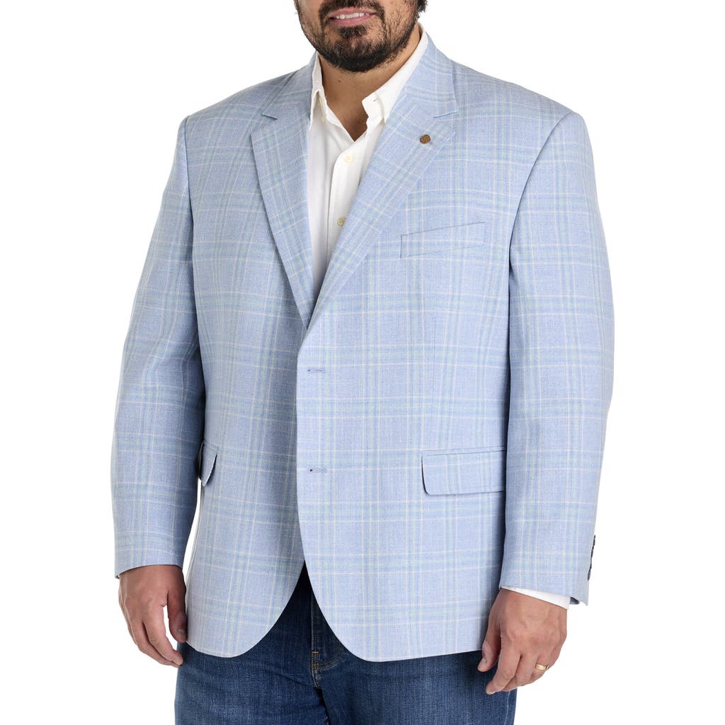 Oak Hill By Dxl Big & Tall Windowpane Sport Coat In Blue