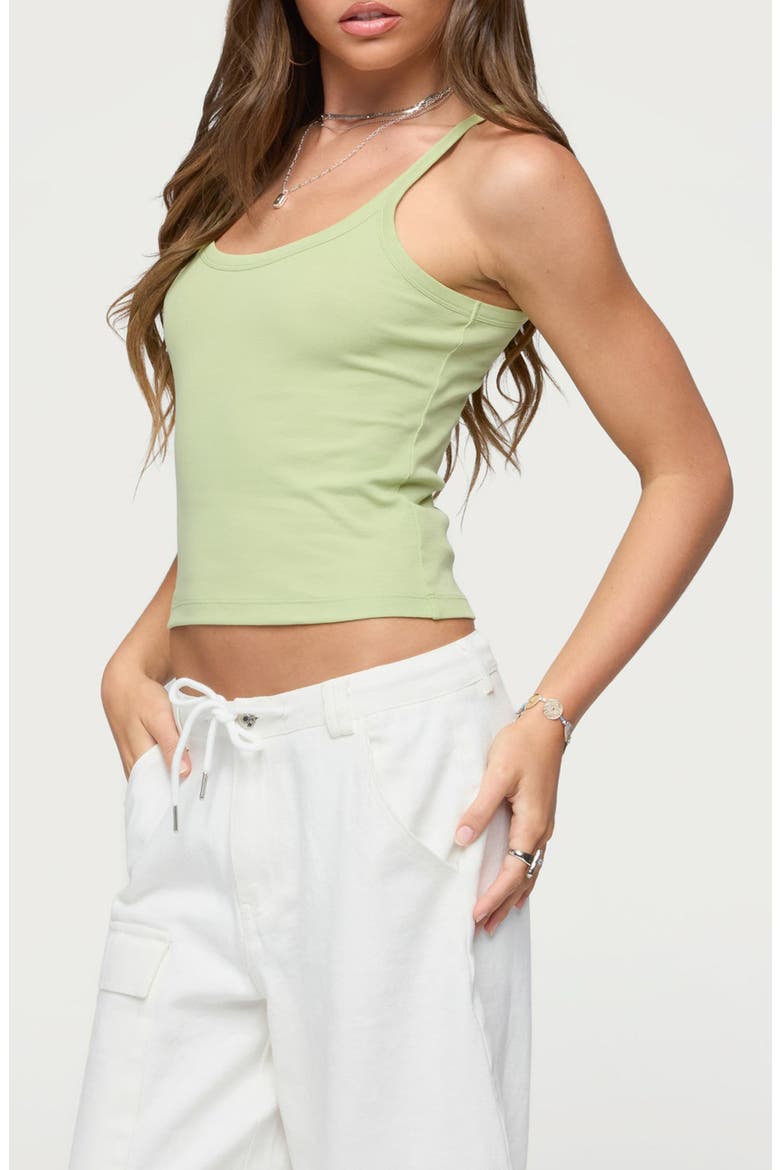 Basic Babe Stretch Cotton Crop Camisole, Alternate, color, GREEN