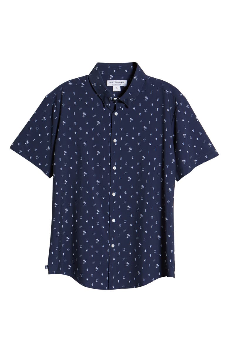 Mizzen+Main Leeward Trim Fit Short Sleeve Button-Up Performance Shirt, Alternate, color, 