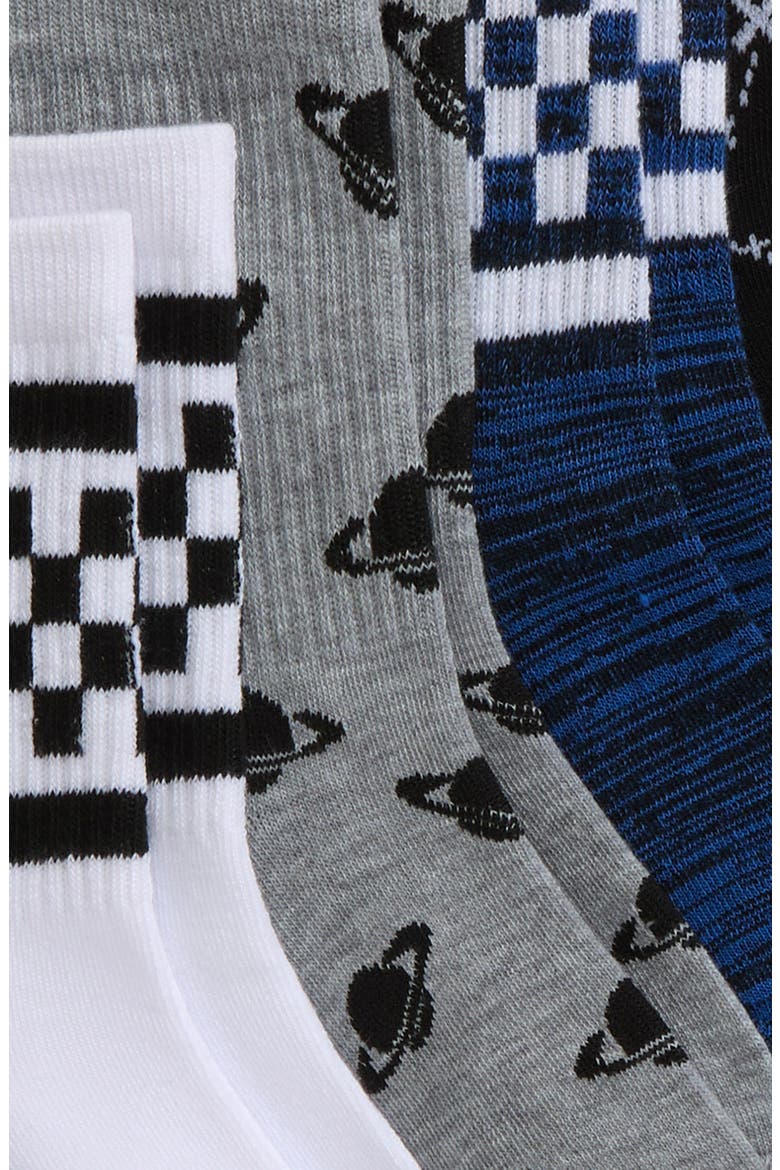 Kids' Assorted 6-Pack Novelty Crew Socks, Alternate, color, BLUE BEAUCOUP ASTRONAUTS