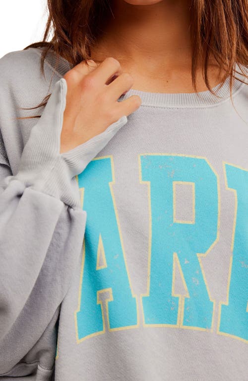 Shop Free People Camden Oversize Graphic Sweatshirt In Stone Combo - Paris
