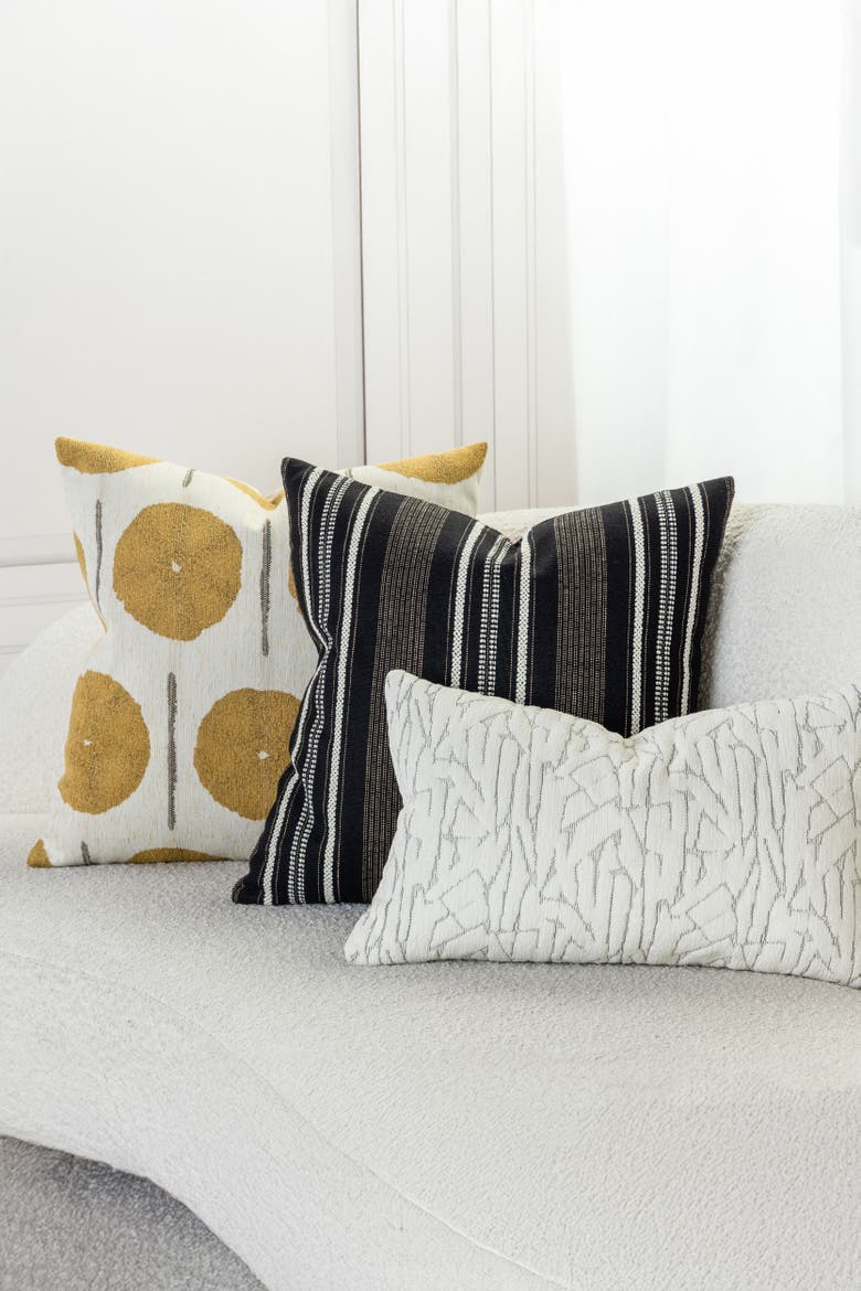 Synchronize Dimensional Chenille Ivory Indoor & Outdoor Woven Accent Pillow, Alternate, color, Ivory