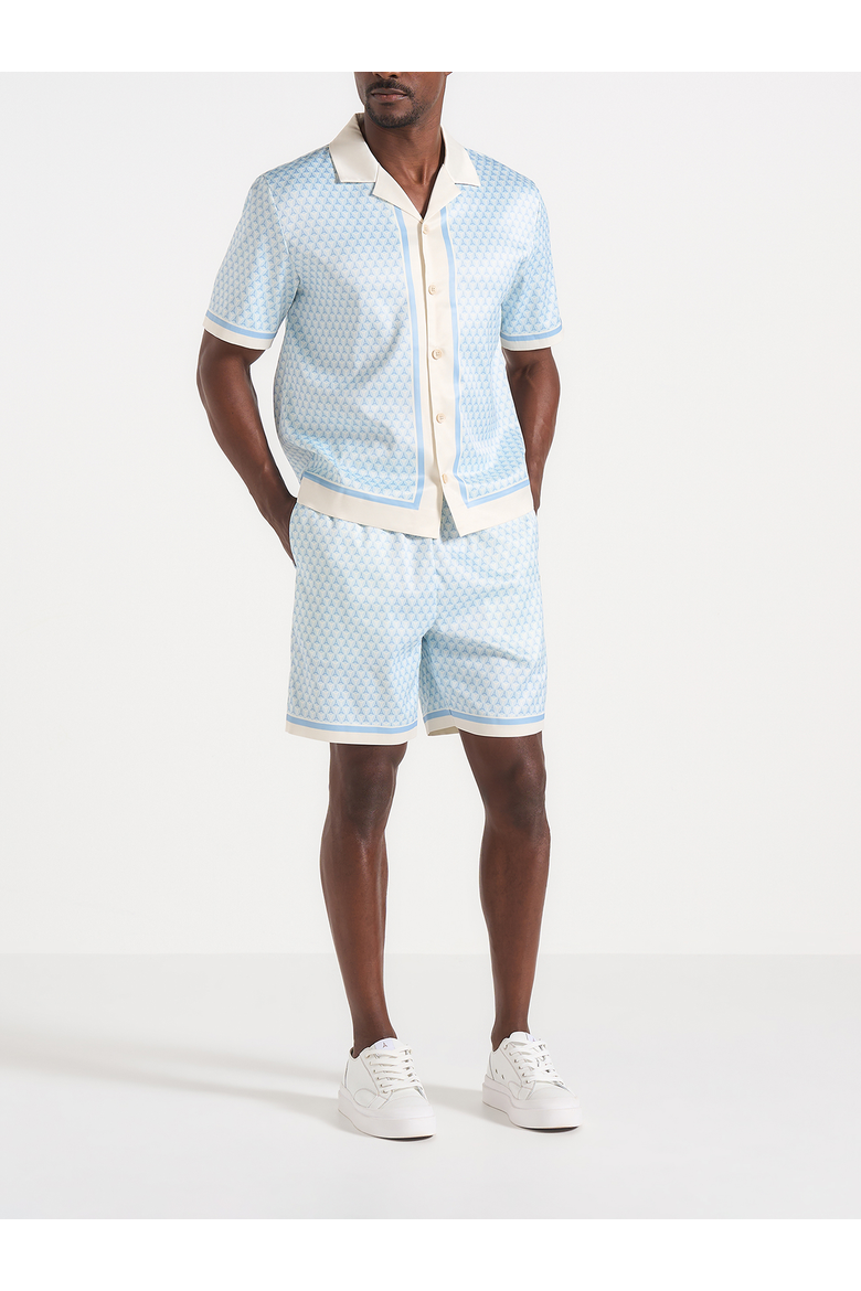 Jordan Eiffel Monogram Shorts, Alternate, color, Pale Blue