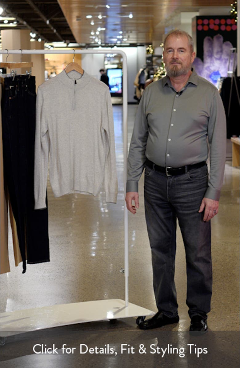 Light Gauge High Neck Quarter Zip Merino Wool Sweater, sales video thumbnail