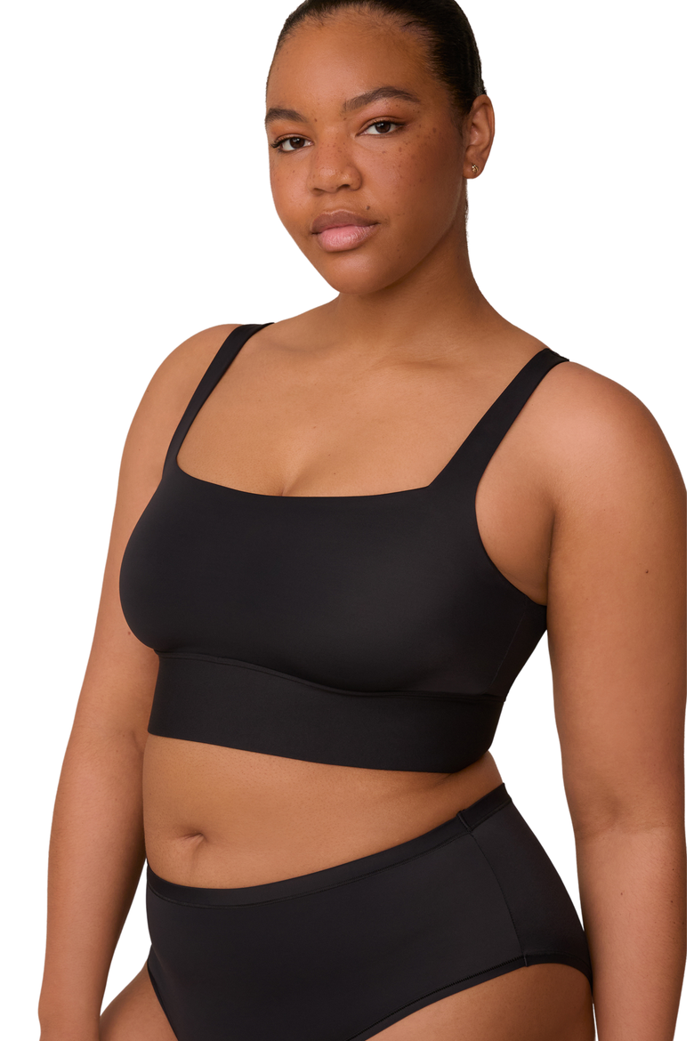 Bliss Square Neck Bralette, Alternate, color, Black
