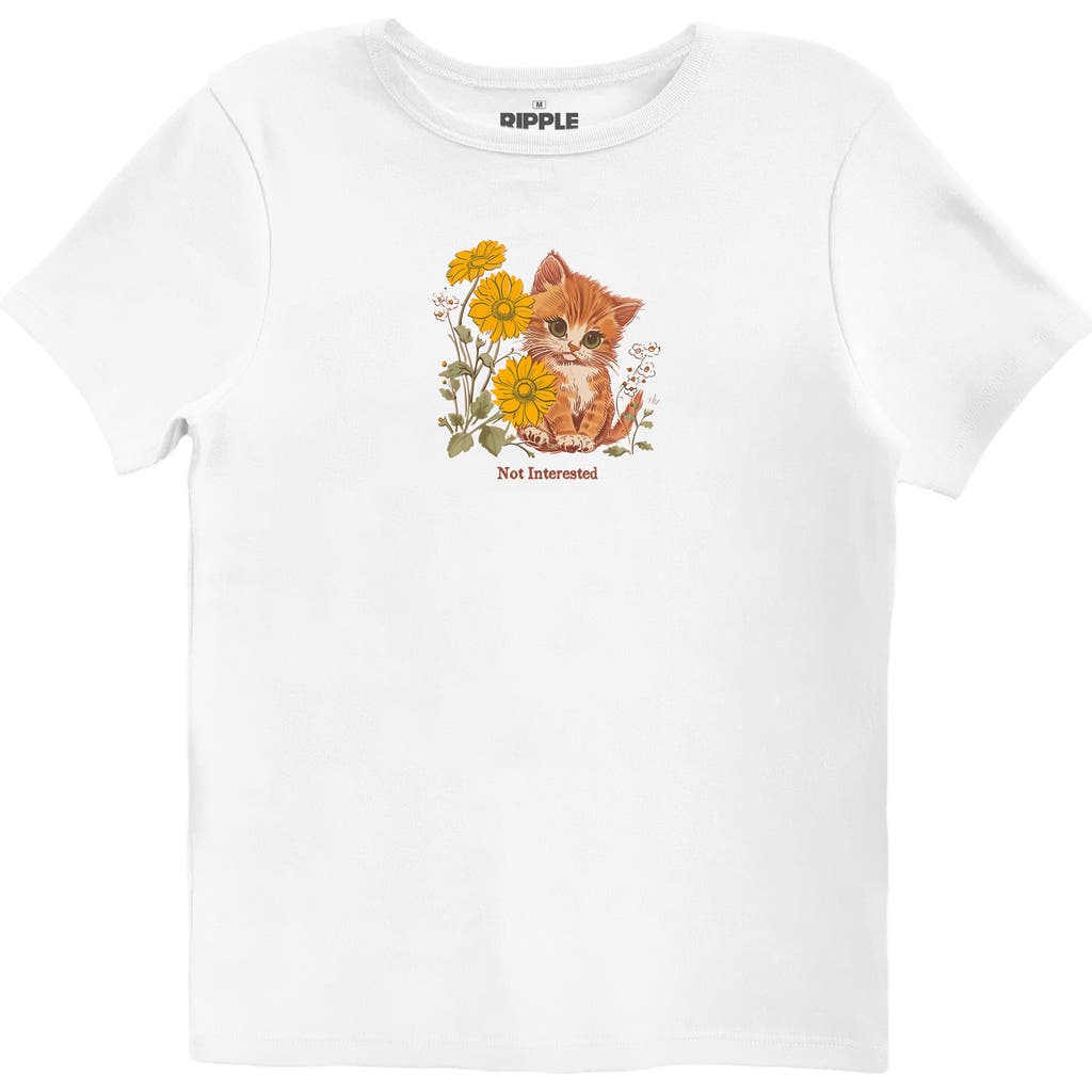 Ripple Junction Not Interested Graphic T-shirt In White
