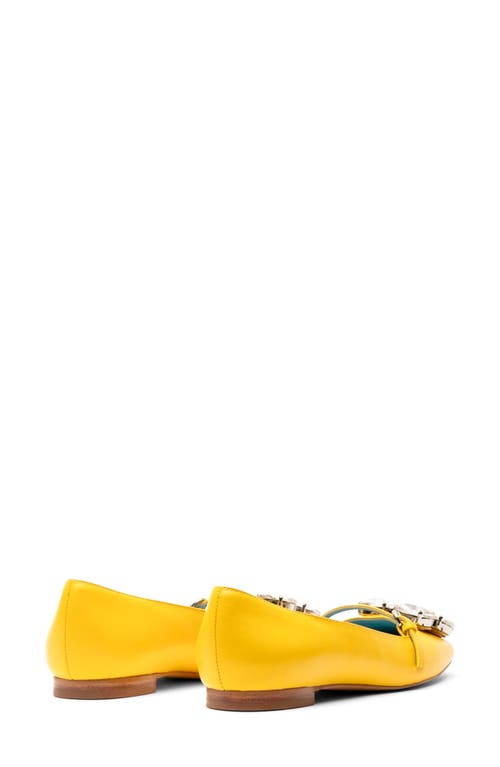 Frances Valentine Josephine Crystal Embellished Flat In Canary