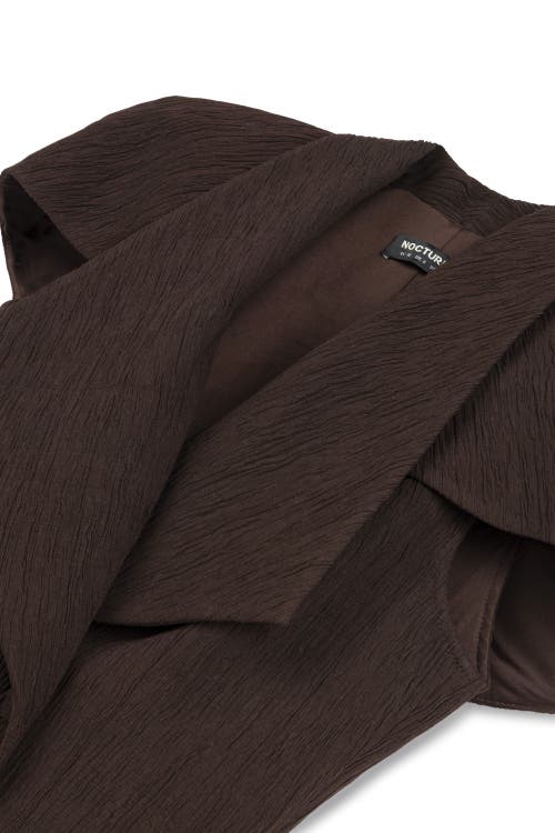 Nocturne Brown Tailored Mini Dress With Structured Bolero In Brown