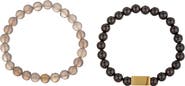 EYE CANDY LOS ANGELES Men's Set of 2 Shawn Agate Beaded Bracelets