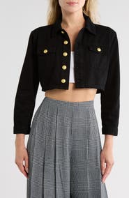 L'AGENCE Genevie Crop Denim Jacket