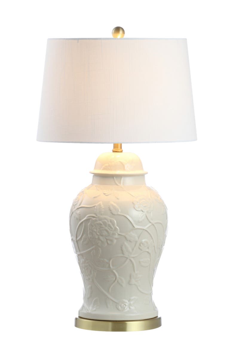JONATHAN Y Naiyou 29.5" Ceramic Classic Traditional LED Lamp Table Lamp, Cream, Main, color, Cream
