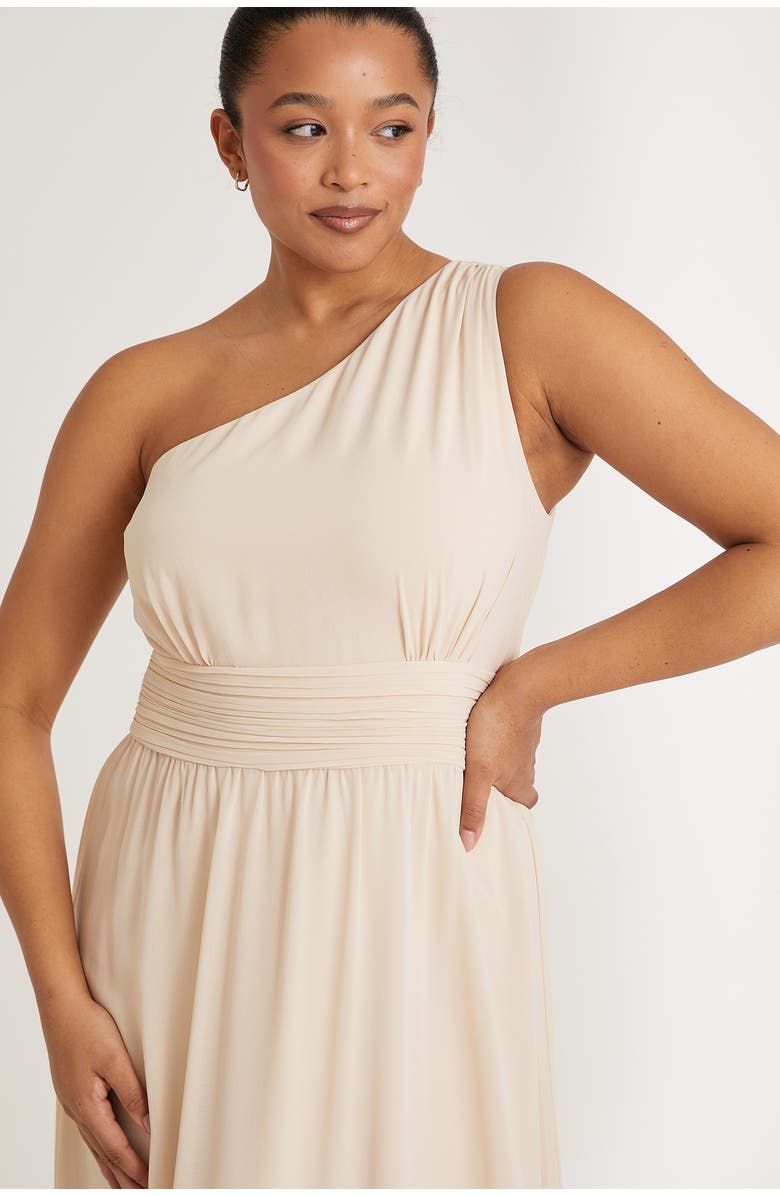 Six Stories One Shoulder Chiffon Bridesmaid Dress, Alternate, color, Cream