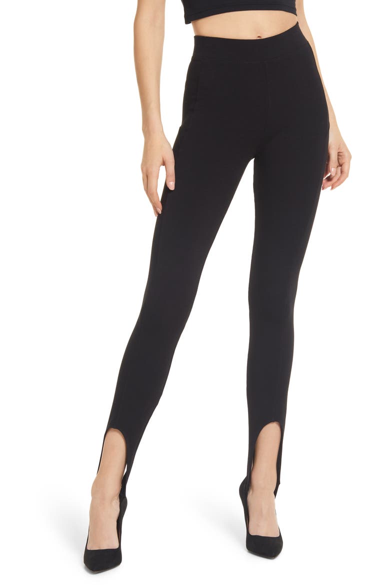 High Waist Stirrup Leggings, Main, color, BLACK001