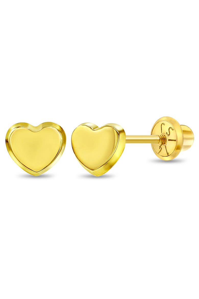 14k Polished Heart Earrings, Main, color, Gold