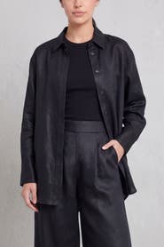 nuaje nuaje Mia Linen Twill Oversized Shirt