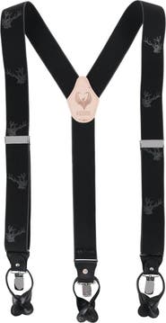 Ascentix Men's Stag Head Convertible Clip End Suspenders