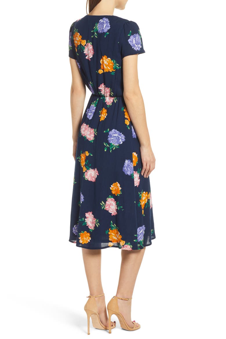 Blouson Dress, Alternate, color, NAVY FLORAL