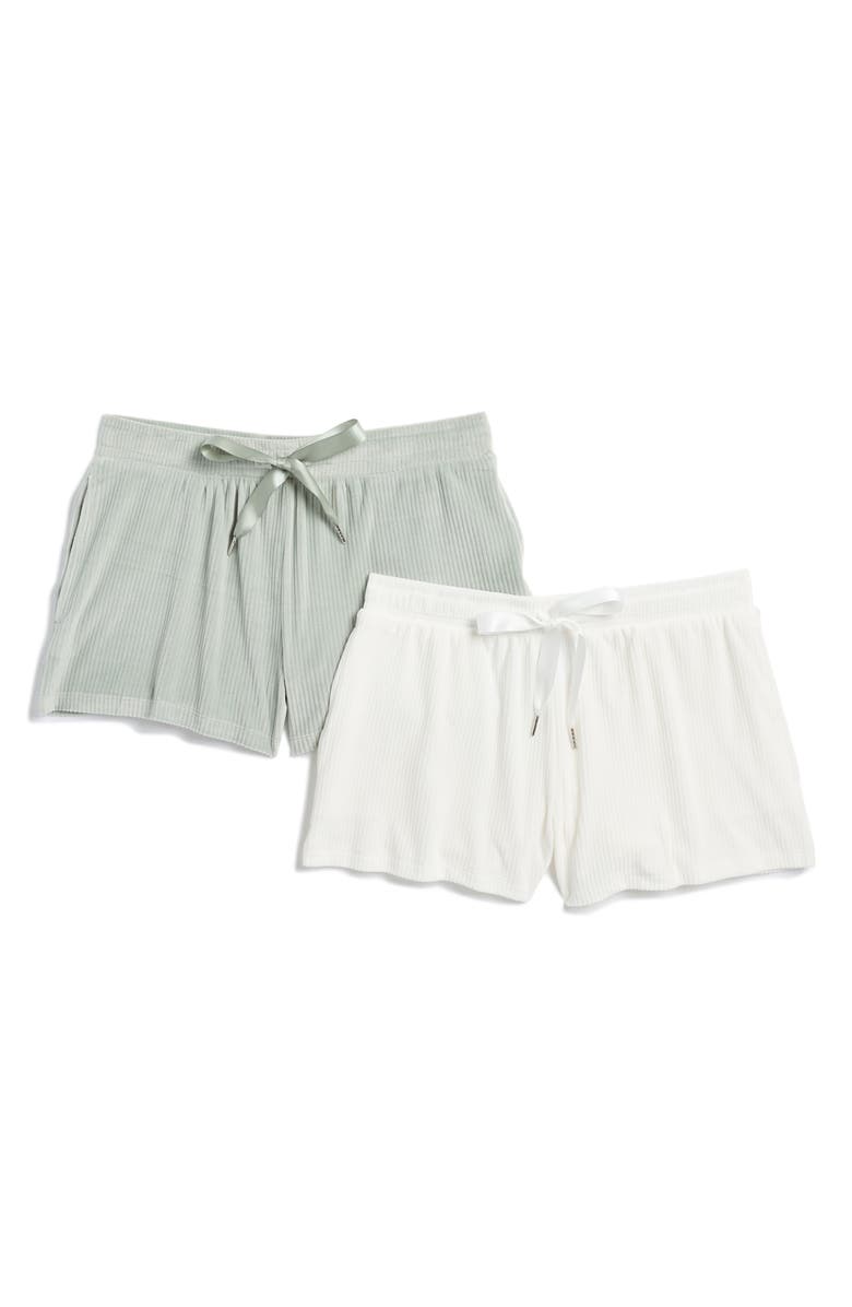 JACLYN 2-Pack Rib Velour Shorts, Main, color,