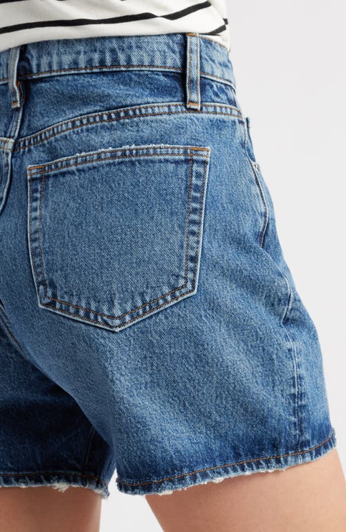 Frame The Easy High Waist Denim Shorts In Blue