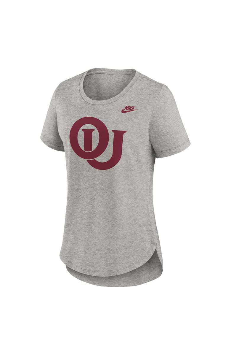 Nike Women's Nike Heather Gray Oklahoma Sooners Legacy Tri-Blend T-Shirt, Alternate, color, Heather Gray