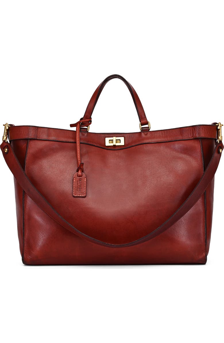 OLD TREND Ixia Genuine Leather Jet Set Travel Tote, Main, color, Brown