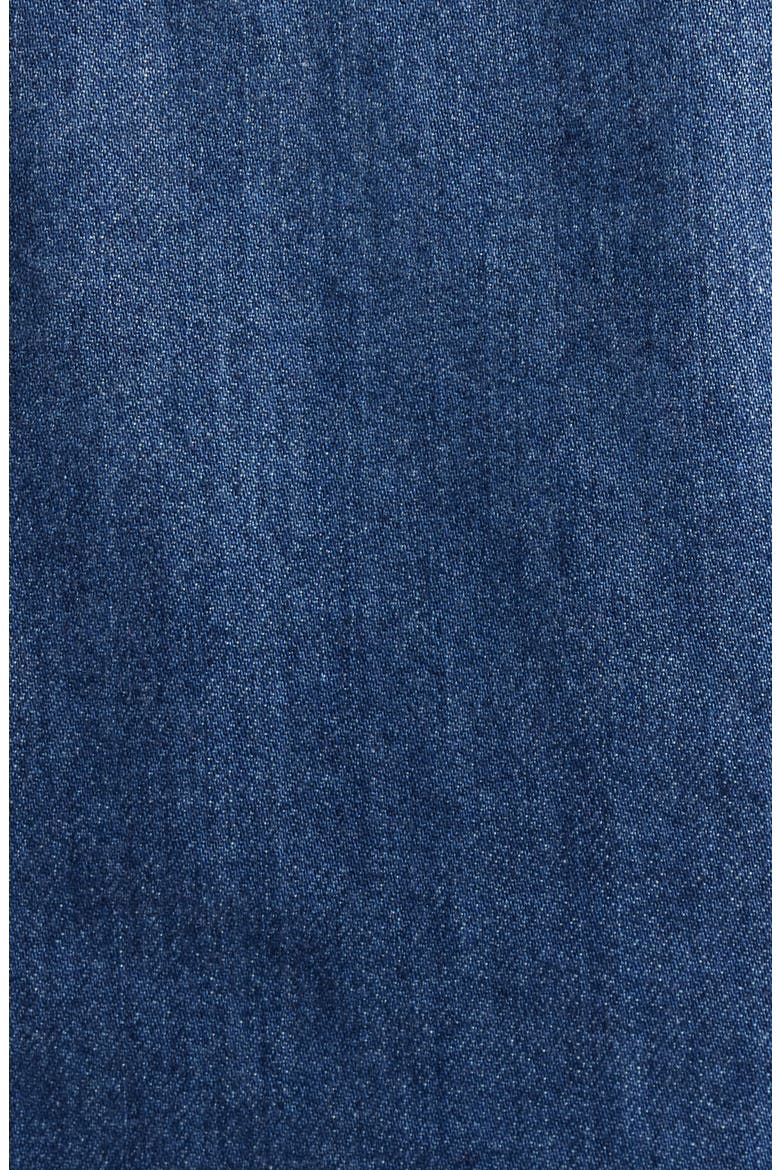 Frayed Denim Crop Jacket, Alternate, color, DARK WASH