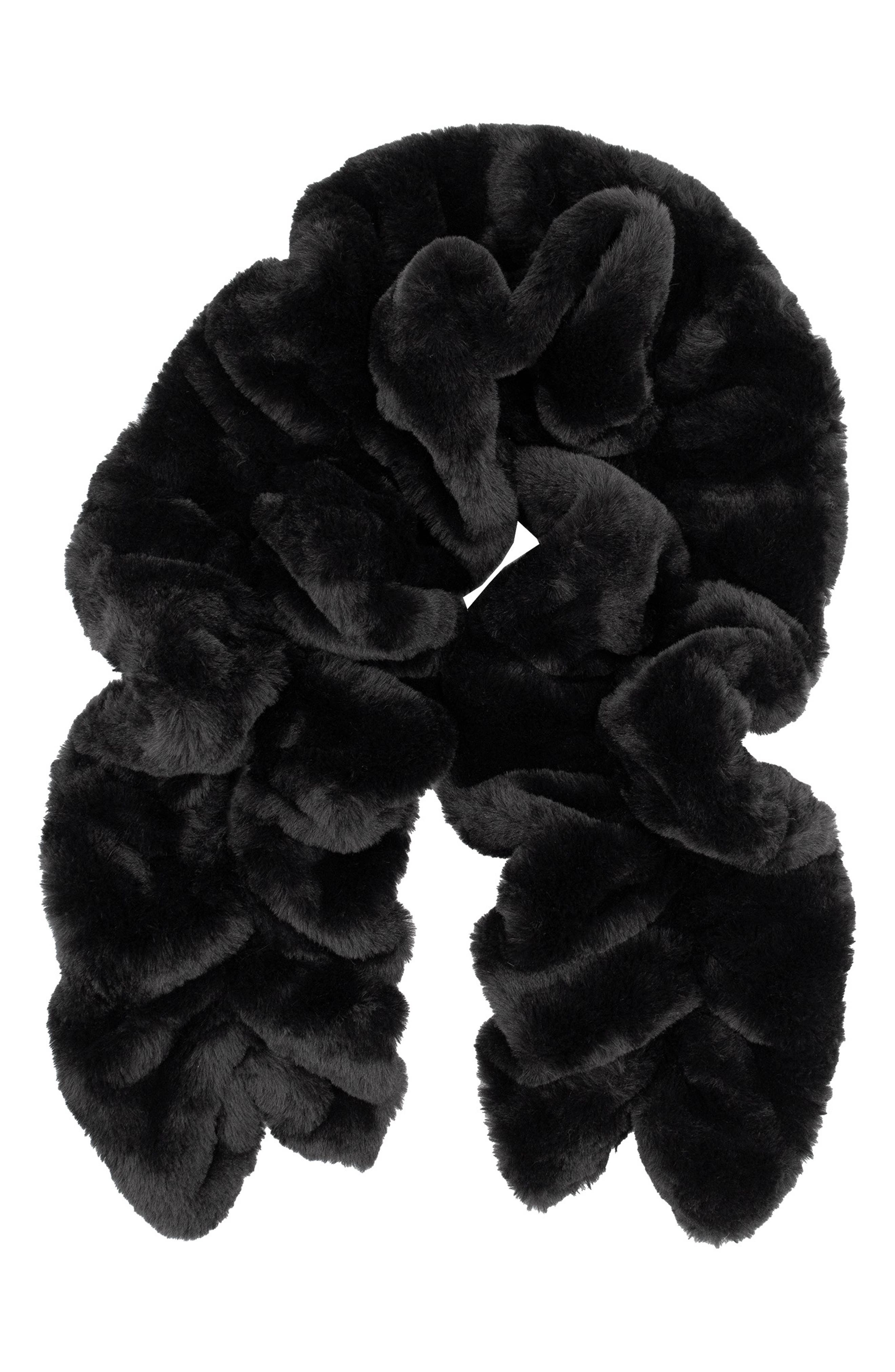SURELL Faux Fur Ruffle Scarf