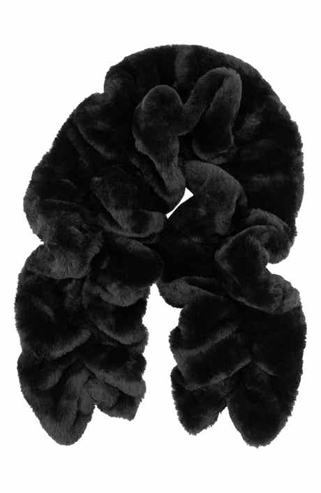 SURELL Faux Fur Ruffle Scarf