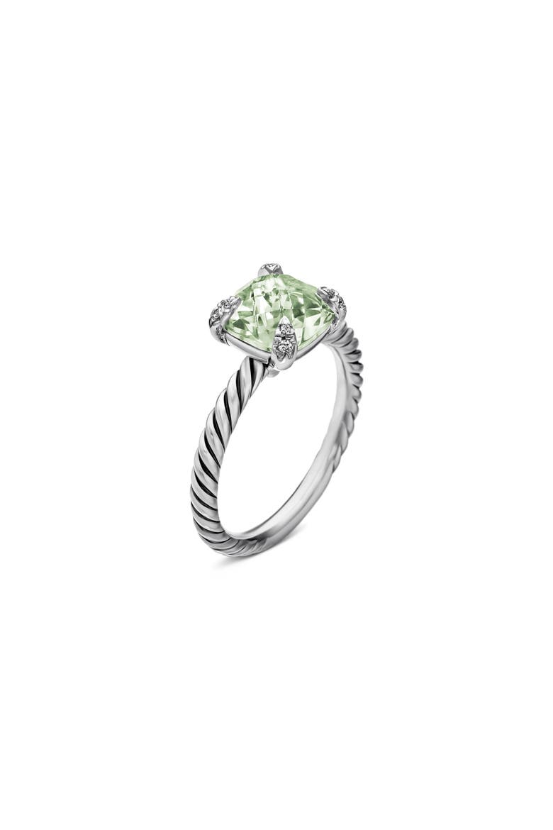 Chatelaine® Ring with Semiprecious Stone & Diamonds, Alternate, color, PRASIOLITE