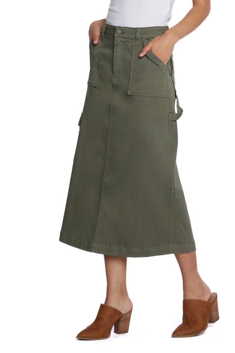 Patch Cargo Midi Skirt, Alternate, color, ARMY