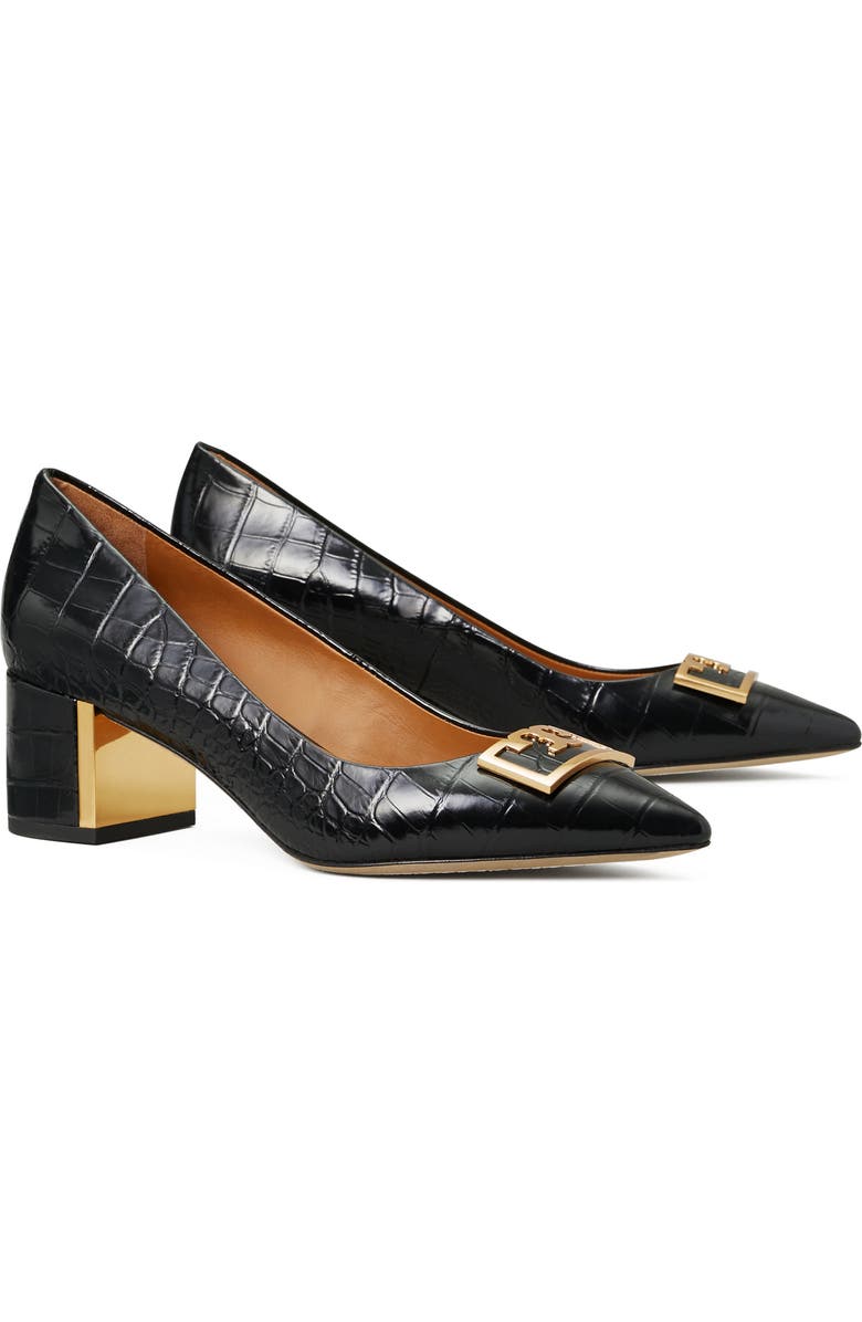 Tory Burch Gigi Croc Embossed Pointed Toe Pump, Main, color,