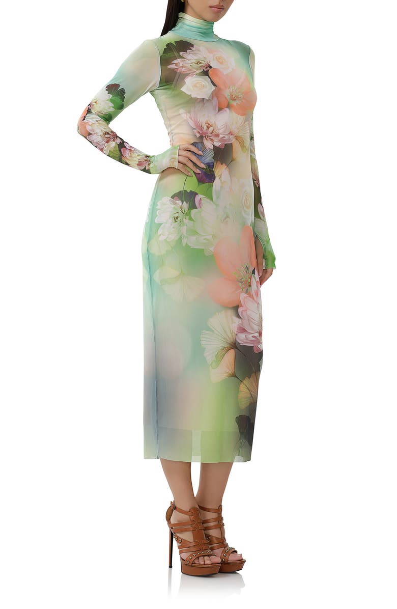 AFRM Shailene Long Sleeve Mesh Dress, Alternate, color, 