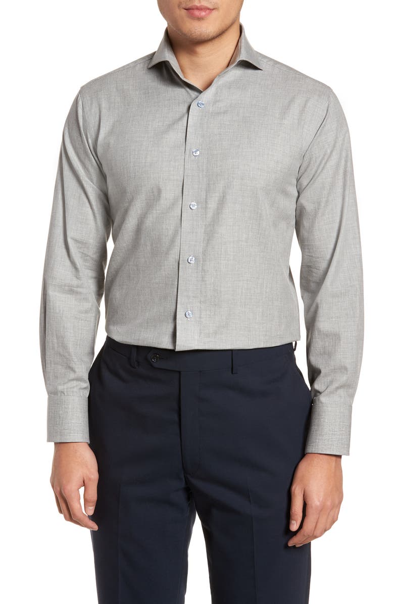 Lorenzo Uomo Trim Fit Solid Dress Shirt, Main, color, 