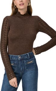 PAIGE Stephanie Metallic Knit Top