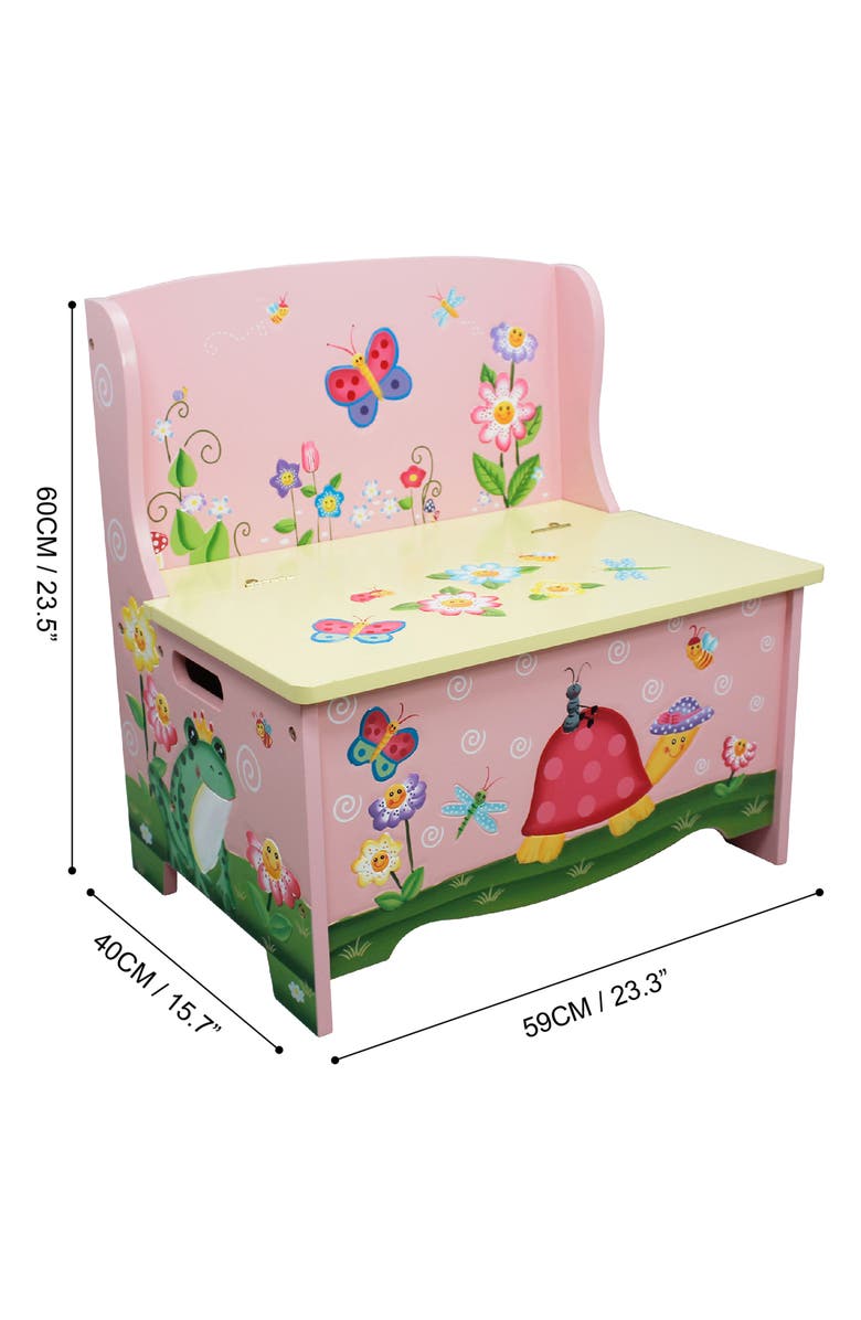 Teamson Kids Fantasy Fields Magic Garden Wood Storage Bench, Alternate, color, 
